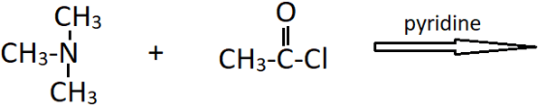 Amine treated with CH3COCl is a tertiary amine (N,N-dimethylmethanamine)