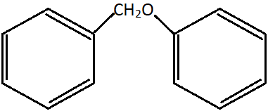 (C6H5)CH2I & (C6H5)OH products are formed when the ether is heated with hydrogen iodid
