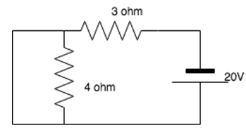 Find the current in the 4 ohm resistor from the given diagram