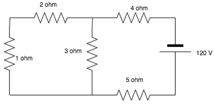 Find the current in 1 ohm and 2 ohm resistor from the given diagram
