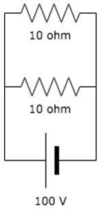 Find the power in the 10 ohm resistance from the given diagram