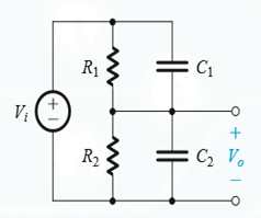 Find the condition for which the circuit shown can be called a compensated attenuator