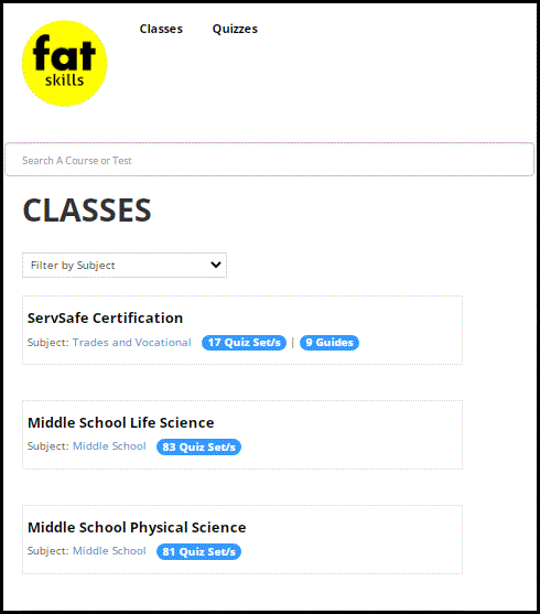 Browse classes on Fatskills
