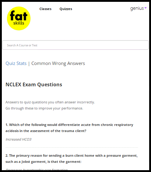 Common wrong answers