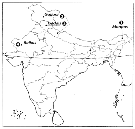 Class 9 History Map Work Chapter 5 Pastoralists in the Modern 1.1