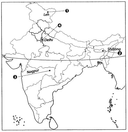 Class 9 Geography Map Work Chapter 4 Climate 5.1