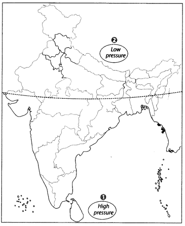 Class 9 Geography Map Work Chapter 4 Climate 4.1