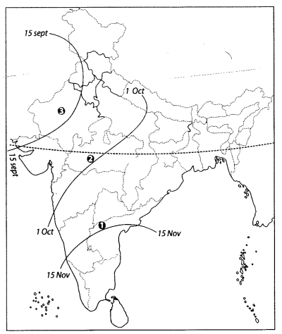 Class 9 Geography Map Work Chapter 4 Climate 1.1