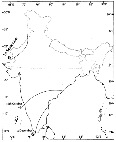Class 9 Geography Map Work Chapter 4 Climate 2.1