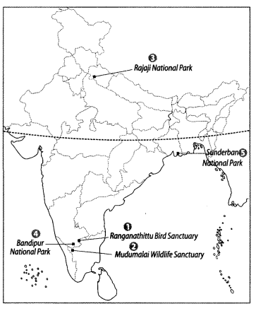 Class 9 Geography Map Work Chapter 5 Natural Vegetation and Wildlife 4.1