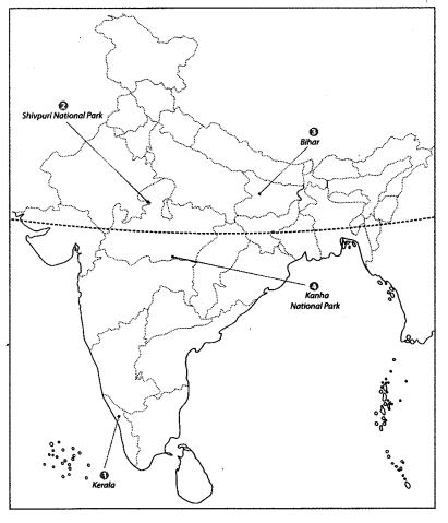Class 9 Geography Map Work Chapter 5 Natural Vegetation and Wildlife 6.1