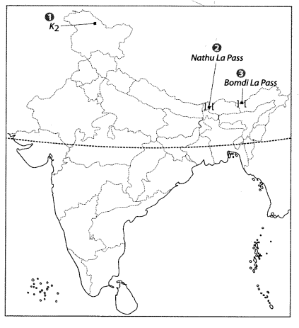 Class 9 Geography Map Work Chapter 2 Physical Features of India 2.1