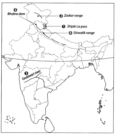 Class 9 Geography Map Work Chapter 1 India-Size and Location 2.1