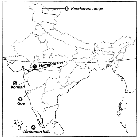 Class 9 Geography Map Work Chapter 2 Physical Features of India 4.1