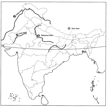 Class 9 Geography Map Work Chapter 3 Drainage 5.1