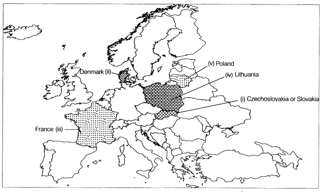 Class 9 History Map Work Chapter 3 Nazism and the Rise of Hitler 3.1