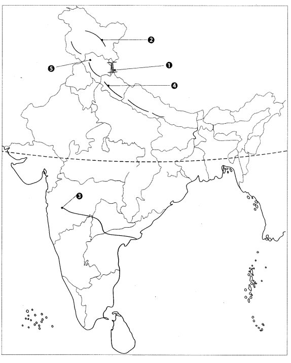 Class 9 Geography Map Work Chapter 1 India-Size and Location 2