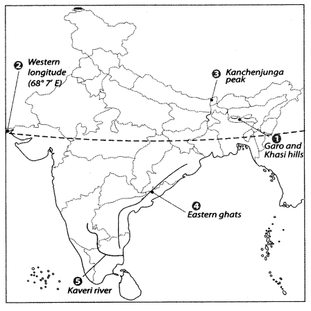 Class 9 Geography Map Work Chapter 2 Physical Features of India 3.1