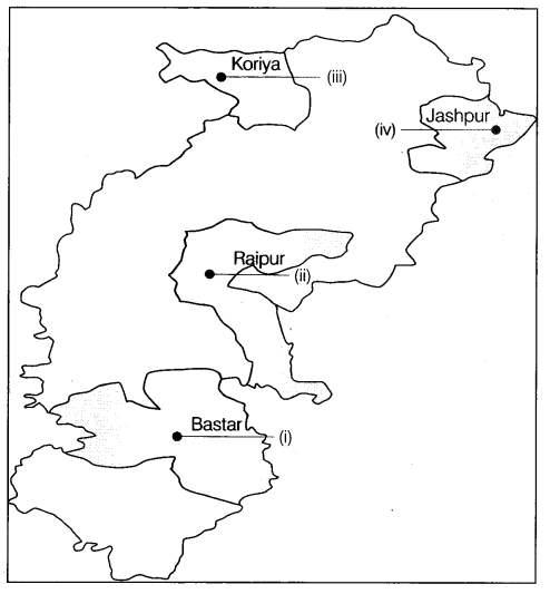 Class 9 History Map Work Chapter 4 Forest Society and Colonialism 3.1