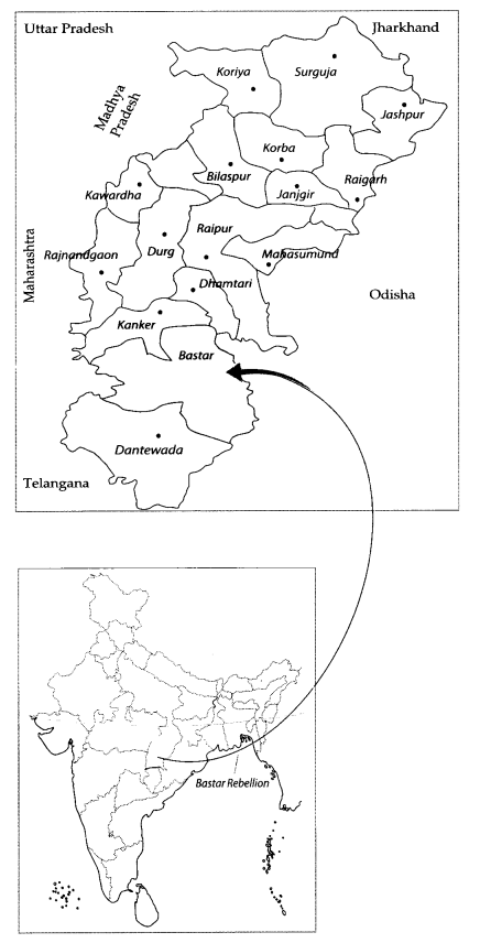 Class 9 History Map Work Chapter 4 Forest Society and Colonialism 1