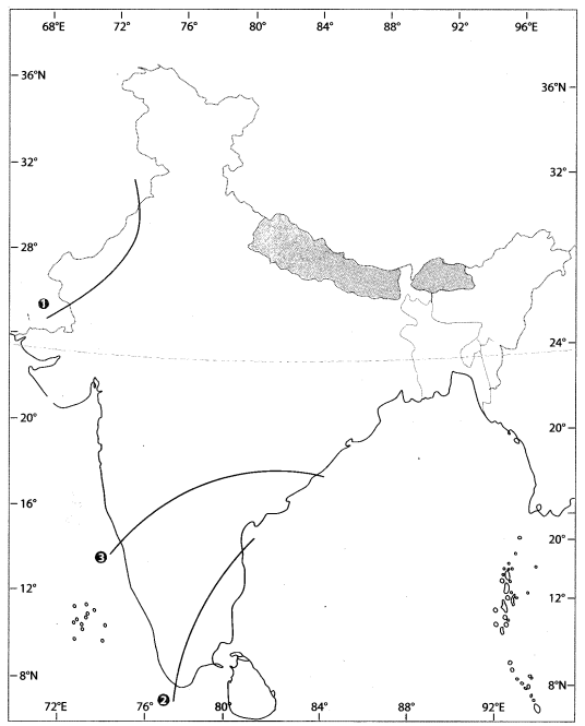 Class 9 Geography Map Work Chapter 4 Climate 3
