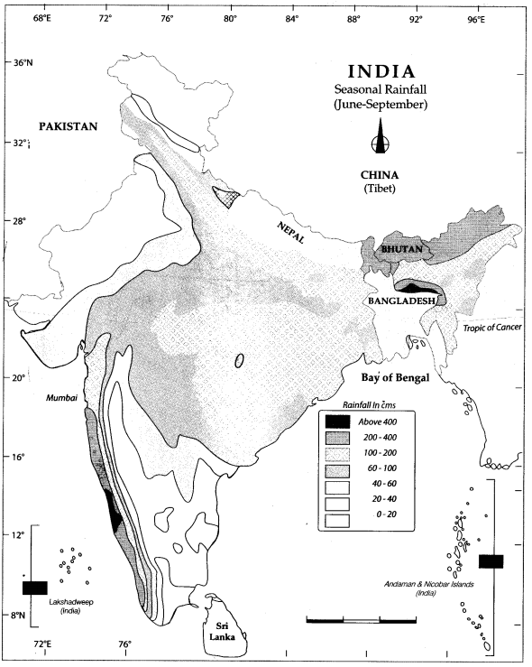 Class 9 Geography Map Work Chapter 4 Climate 4