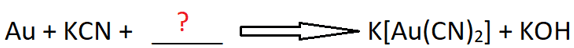 Find the extraction process of gold using potassium cyanide from given diagram