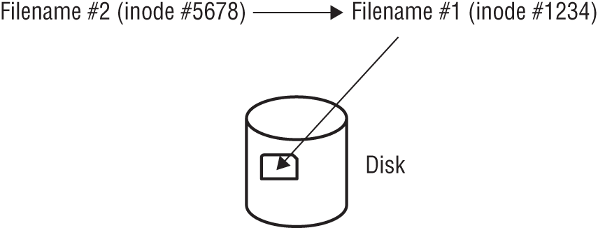 Schematic illustration of soft-link file relationship