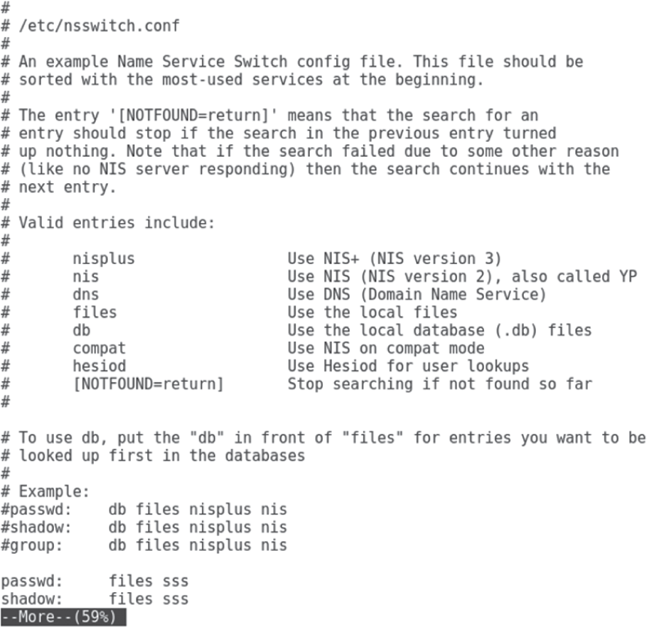 Snapshot shows using the more pager
