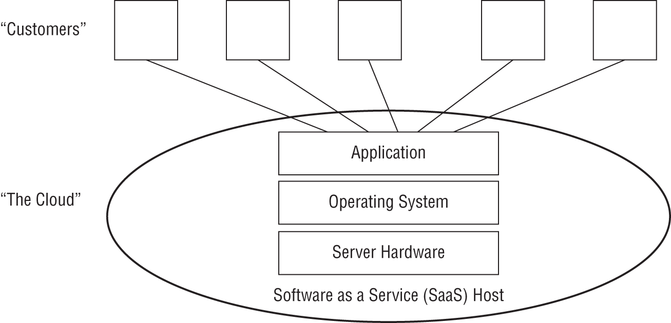 Schematic illustration of the SaaS cloud model