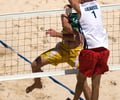 Image: A volleyball player spiking a ball