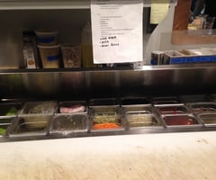 Image: condiments and salad bar