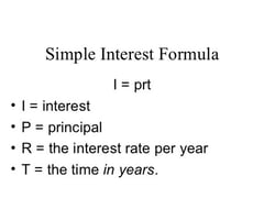 Image: Formula for simple interest is what?